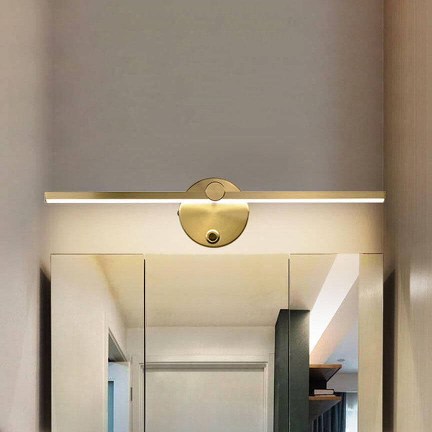 Nordic Minimalist Aluminium Long Bar Switch LED Mirror Wall Light Lamp