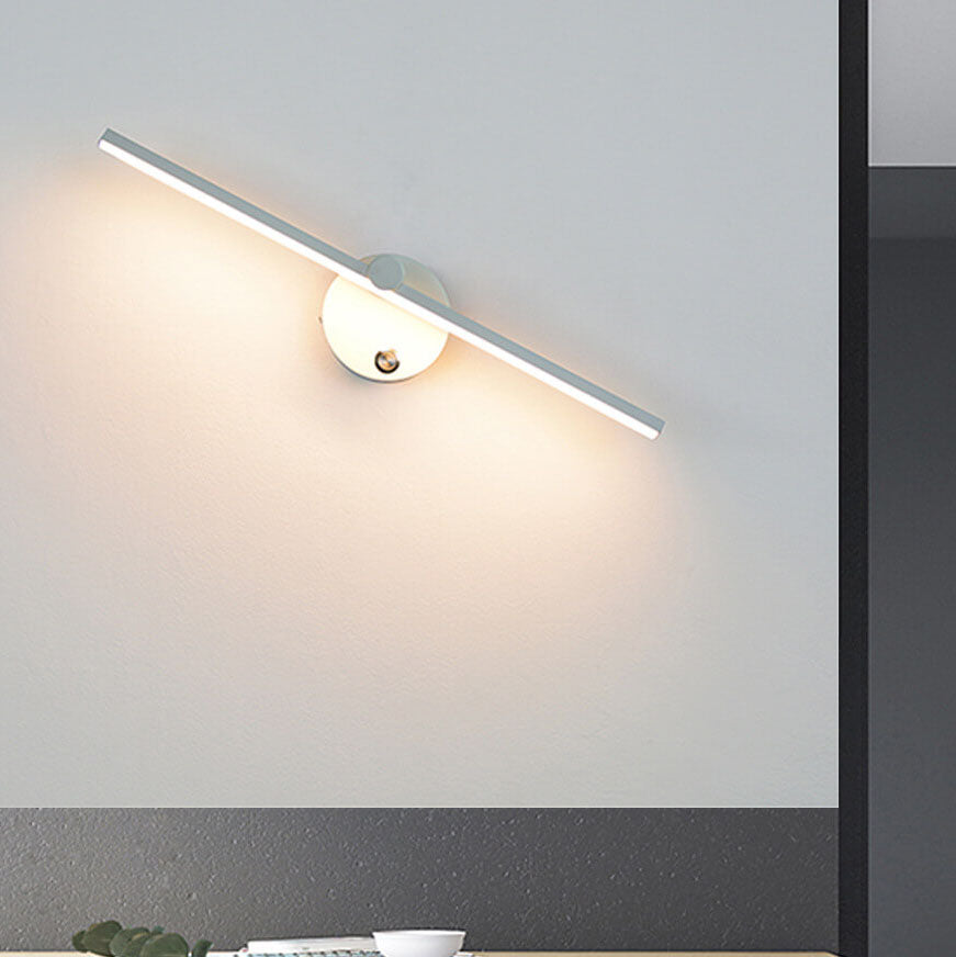 Nordic Minimalist Aluminium Long Bar Switch LED Mirror Wall Light Lamp