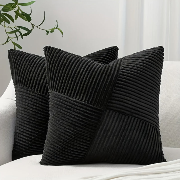 Pillowcase Set | Boho Style | Soft Cord | 2 pieces, 45×45 cm, 50x50cm