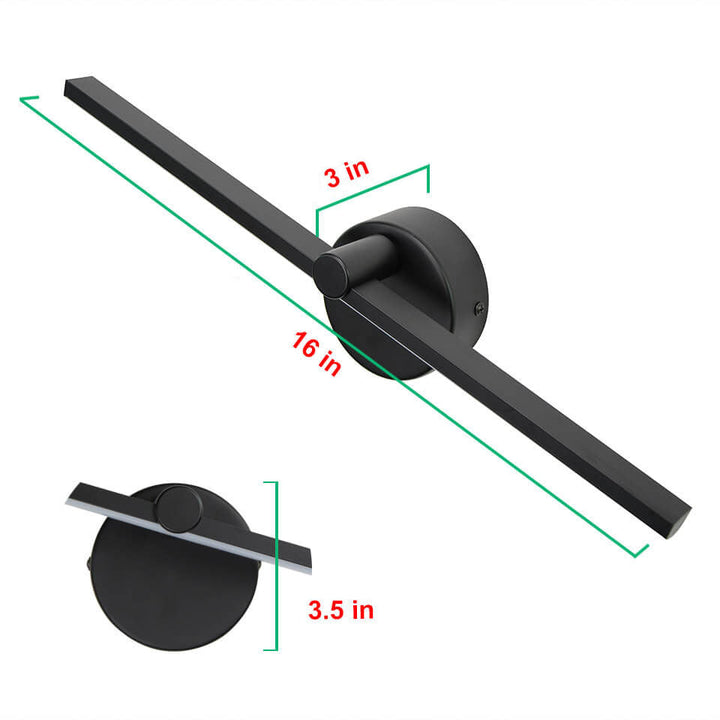 Nordic Minimalist Aluminium Long Bar Switch LED Mirror Wall Light Lamp