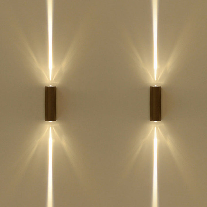 Metallic Rectangular Wall Sconce Light Simple Style 2 Lights Black Finish Wall Lamp in Warm/White Lighting for Hotel