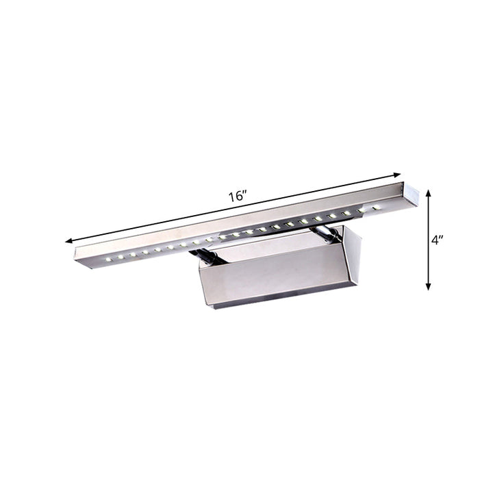 Rectangular Interior Mirror Light Stainless Steel