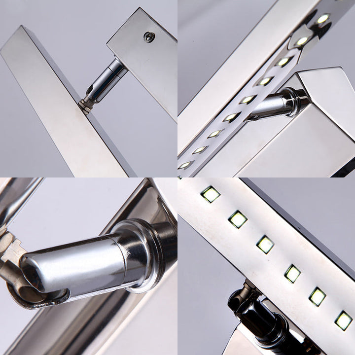 Rectangular Interior Mirror Light Stainless Steel