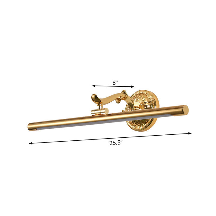 Linear Metallic Vanity Wall Light Modernist Style 16"/21.5" Wide LED Brass/Gold Finish Wall Mount Lighting over Mirror