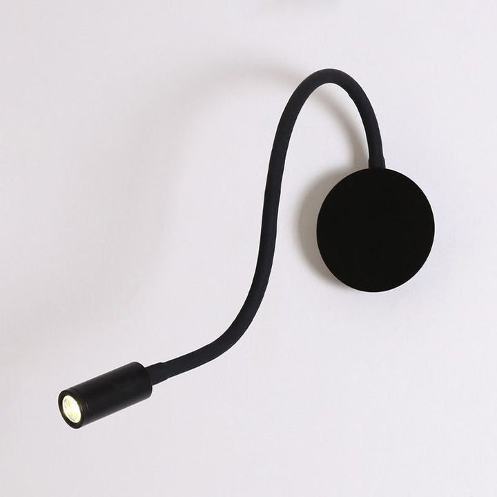 Adjustable Cylinder Reading Wall Light Contemporary Silicone and Metal LED Black/White Sconce Lamp