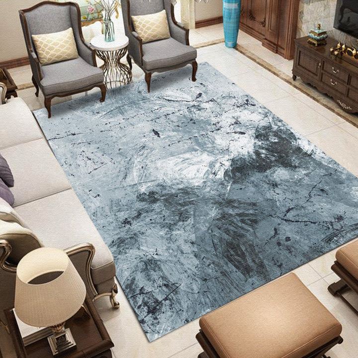 Nordic Modern Carpet in Gray and Purple Abstract Splash Pattern Carpet Polyester Washable Carpet for Home Decor