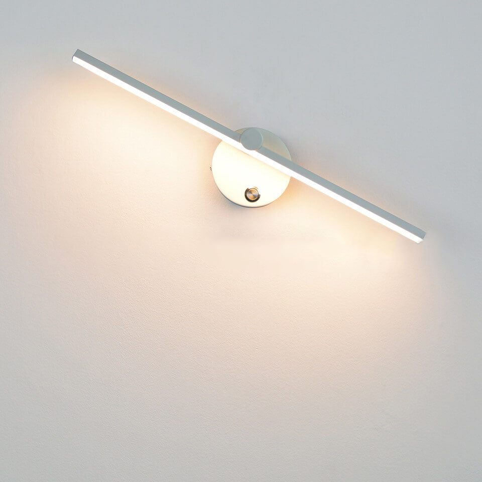 Nordic Minimalist Aluminium Long Bar Switch LED Mirror Wall Light Lamp