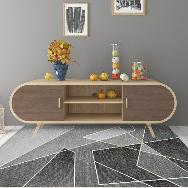 Unique multi-colored striped rug with geometric print made of polyester Modern rug Pet-friendly non-slip backing Rug for the bedroom