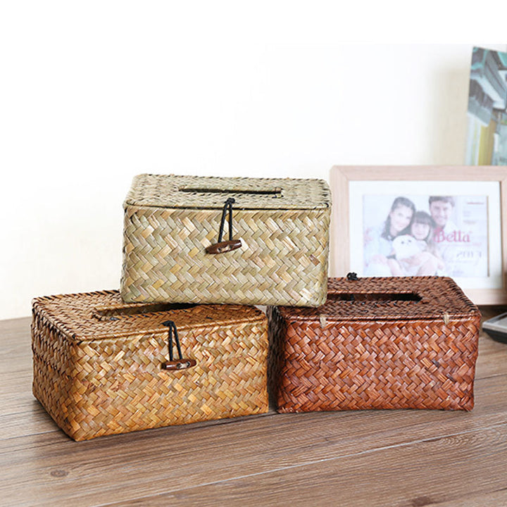 Handcrafted Woven Storage Box With Stylish Lid