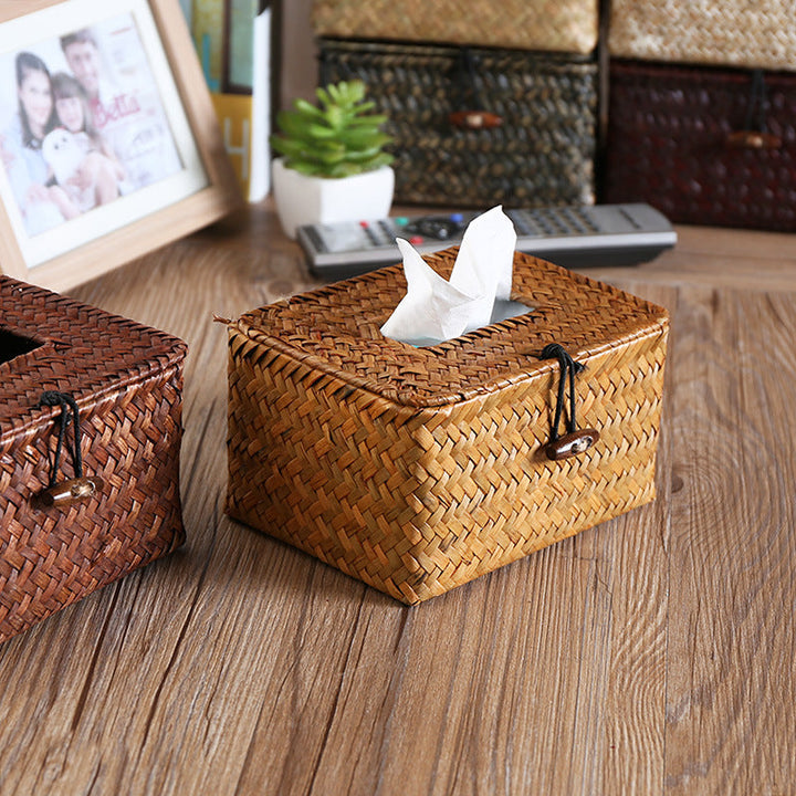 Handcrafted Woven Storage Box With Stylish Lid