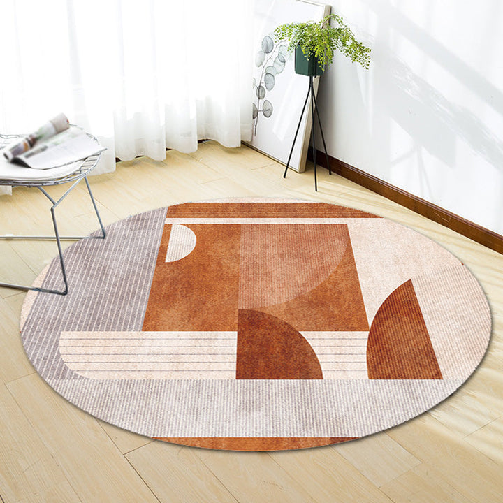 Colorblock striped rug Polyester Modernism rug Washable Non-slip Pet-friendly rug for the living room
