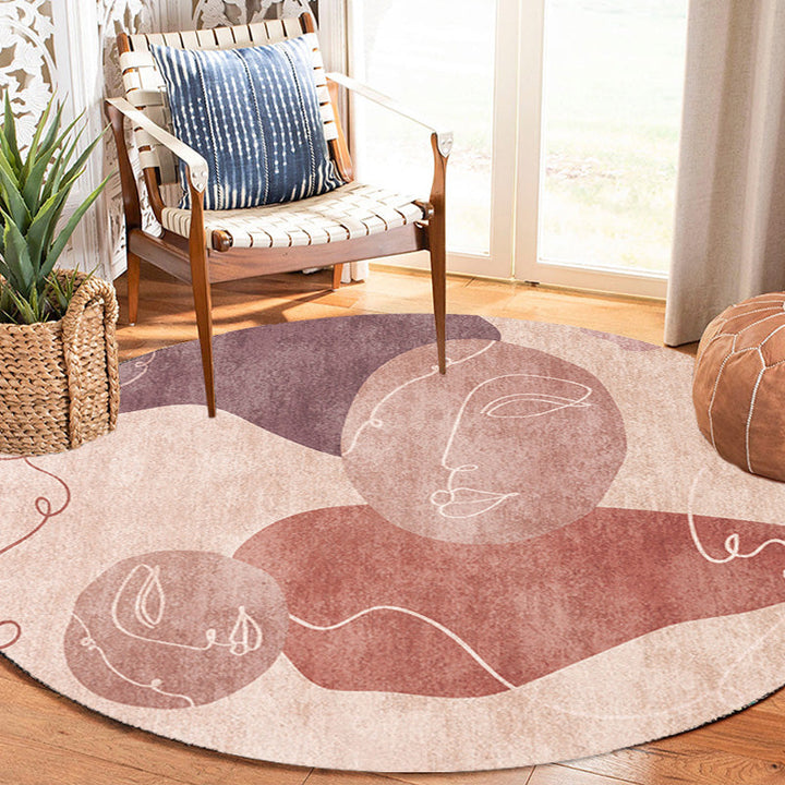 Colorblock striped rug Polyester Modernism rug Washable Non-slip Pet-friendly rug for the living room