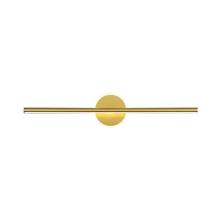 Metal Linear and Round Vanity Wall Light Minimalism LED Wall Sconce Lighting in Gold, 16"/23.5"/31.5" Wide