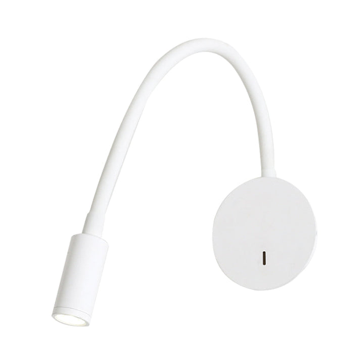 Adjustable Cylinder Reading Wall Light Contemporary Silicone and Metal LED Black/White Sconce Lamp