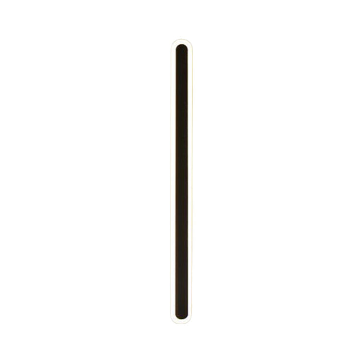 Elongated Bar Bedroom Flush Wall Sconce Acrylic 16"/23.5"/31.5" W LED Nordic Wall Lamp in Warm/White Light, Black/White