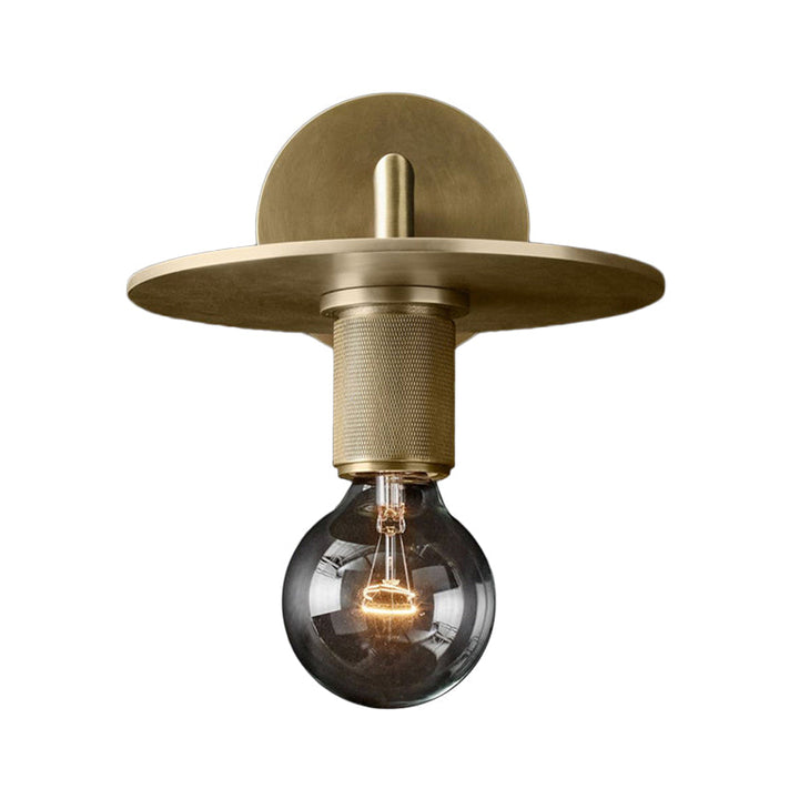Bronze Armed Wall Sconce Light Postmodern Single Metal/Clear Glass Wall Lamp with/without Disc/Sphere/Cone Shade