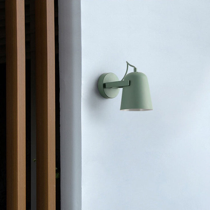 Nordic 1-Light Wall Sconce Bell Rotatable Wall Mount Light Fixture with Iron Shade for Living Room