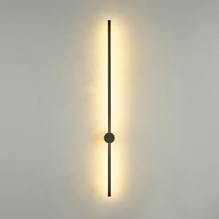 Slim Tube Shaped Sconce Lighting Contemporary Metal Living Room LED Wall Light Fixture
