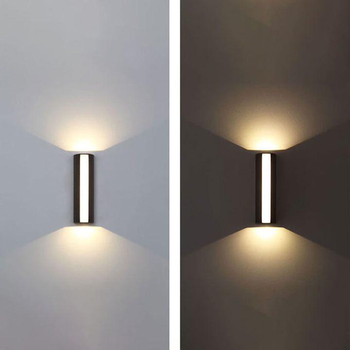 Trapezoid Shaped Wall Sconce Light Minimalist Metallic Courtyard LED Wall Mount Lighting in Black