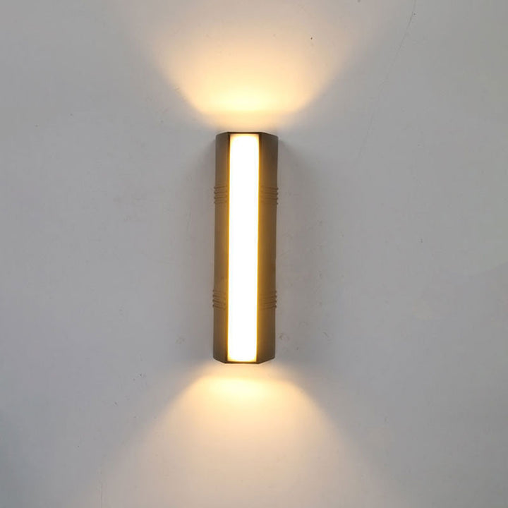 Trapezoid Shaped Wall Sconce Light Minimalist Metallic Courtyard LED Wall Mount Lighting in Black