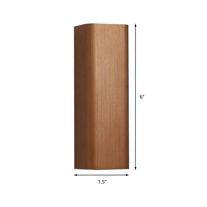 Modern Cuboid Wall Mounted Light Metal Living Room LED Up and Down Wall Sconce in Bronze/Gold/Coffee
