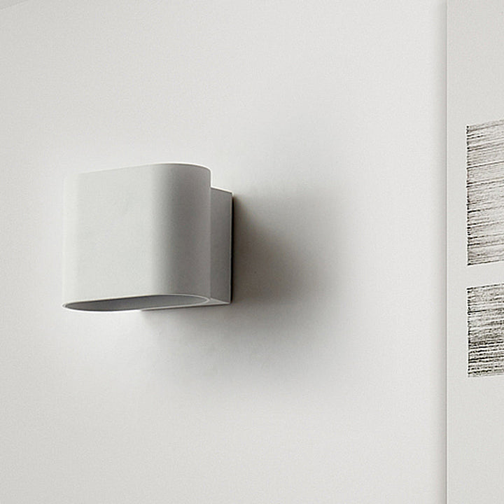 Round Edge Cuboid Wall Sconce Light Simple Metal LED Black/Grey/White Wall Mount Light for Corridor
