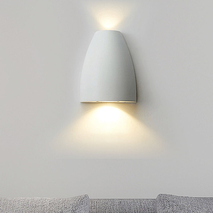 Bullet Shape Wall Mount Light Modern Metal Black/Grey/White LED Up and Down Wall Sconce for Stairway