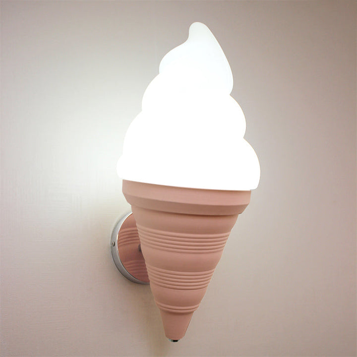 Childrens Ice Cream Shaped Wall Lamp Fixture Plastic Bedroom LED Wall Light Sconce