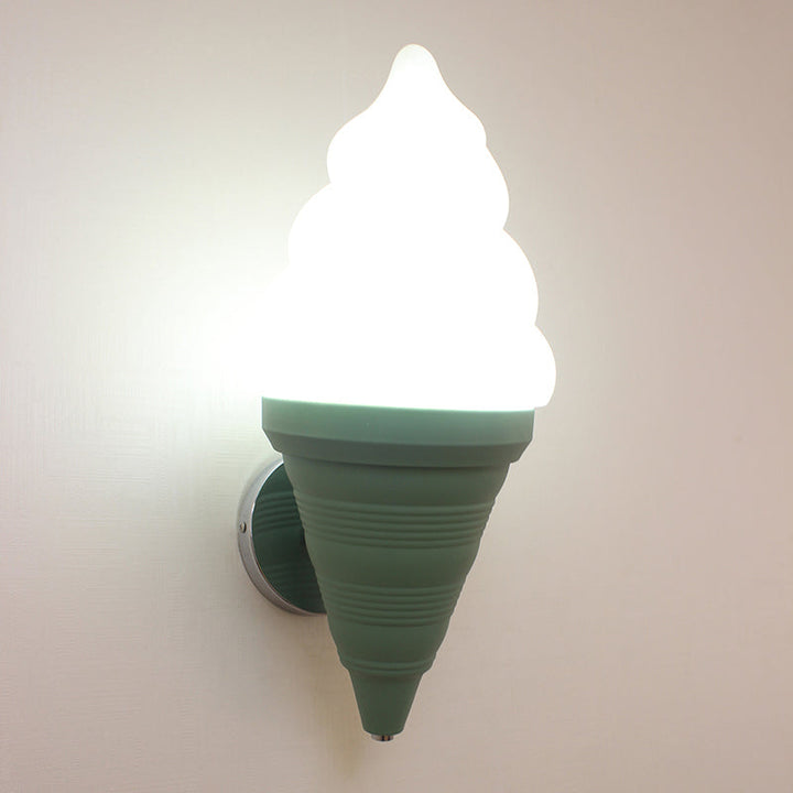Childrens Ice Cream Shaped Wall Lamp Fixture Plastic Bedroom LED Wall Light Sconce