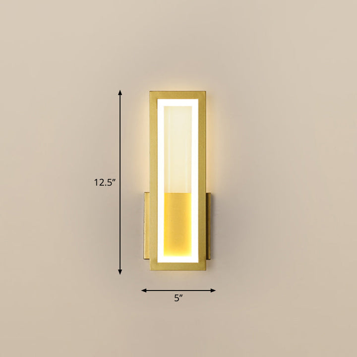 Minimalism Rectangle Wall Sconce Lighting Metal Foyer LED Wall Mount Light Fixture