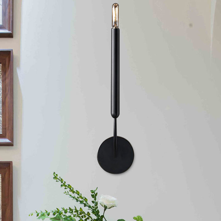 1/2 Bulbs Tube Wall Lamp Tradition Metal Sconce Light Fixture in Black/Brass for Dining Room