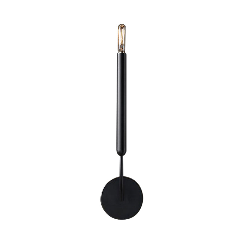 1/2 Bulbs Tube Wall Lamp Tradition Metal Sconce Light Fixture in Black/Brass for Dining Room