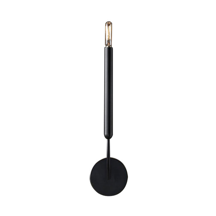 1/2 Bulbs Tube Wall Lamp Tradition Metal Sconce Light Fixture in Black/Brass for Dining Room