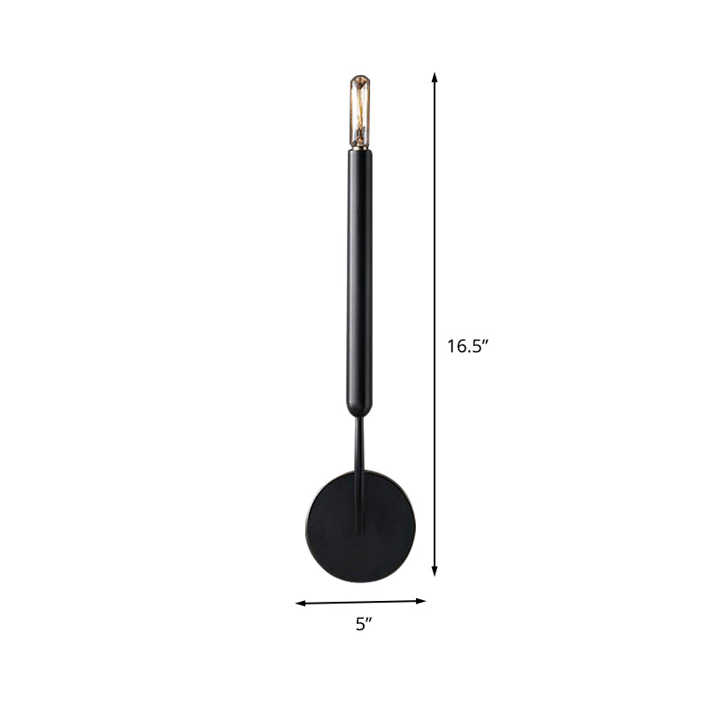 1/2 Bulbs Tube Wall Lamp Tradition Metal Sconce Light Fixture in Black/Brass for Dining Room