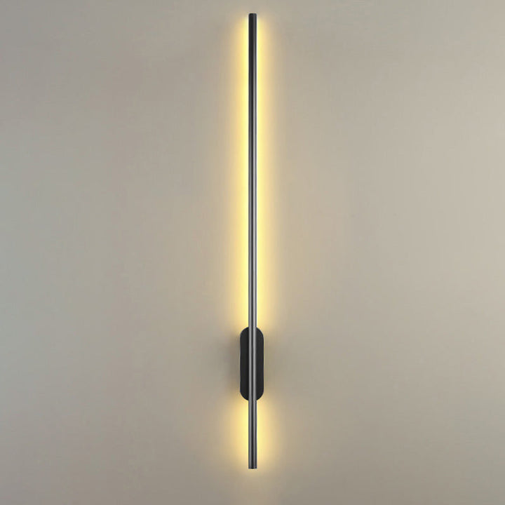 Black Rod LED Wall Lamp Fixture Simple Style Metallic Sconce Light for Living Room