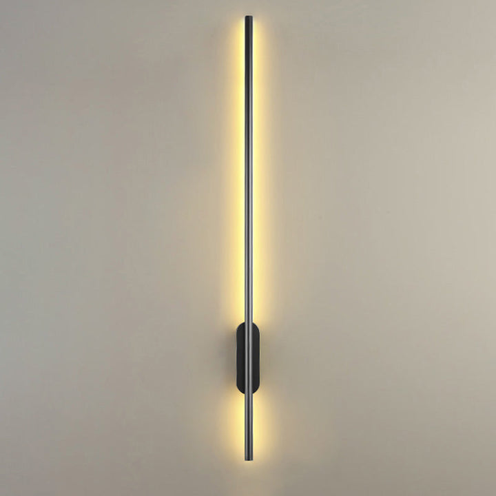Black Rod LED Wall Lamp Fixture Simple Style Metallic Sconce Light for Living Room