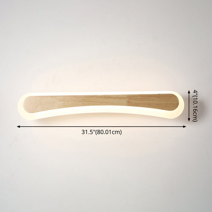 Modern Bathroom Vanity Light Wooden LED Vanity Light Fixtures in Acrylic Shade