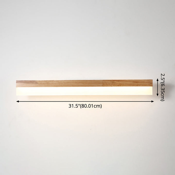 Modern Bathroom Vanity Light Wooden LED Vanity Light Fixtures in Acrylic Shade