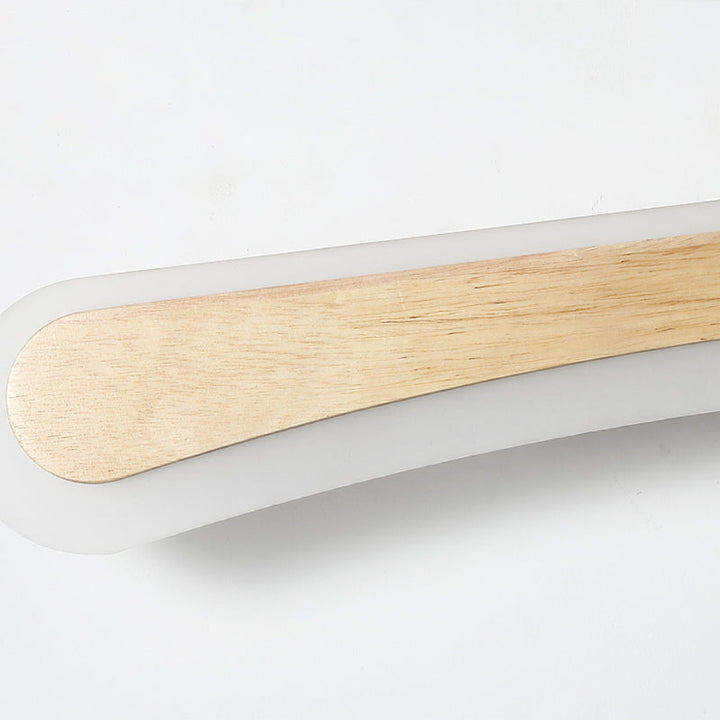 Modern Bathroom Vanity Light Wooden LED Vanity Light Fixtures in Acrylic Shade