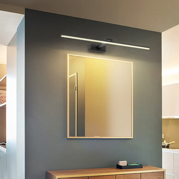 Linear LED Vanity Light Fixtures Modern Minimalist Style Metal Single Vanity Light
