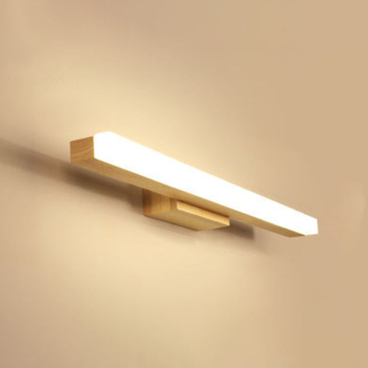 Rectangular Vanity Wall Light Nordic Minimalist Style Wood Single Vanity Light