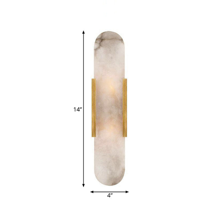 2 Bulbs Bar Flush Mount Colonial Gold/Black Marble Wall Sconce Lighting for Dining Room