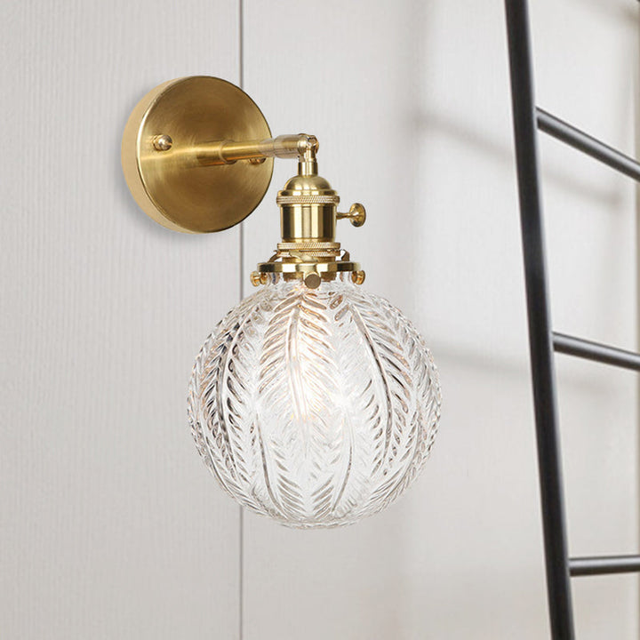 Geometric/Globe/Pentagram Wall Sconce Contemporary Prismatic Glass 1 Bulb Brass Wall Mount Light Fixture