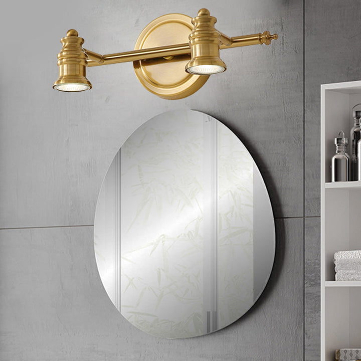 Linear Bathroom Vanity Mirror Light Traditionalism Metal 2/3/4-Bulb Brass Wall Sconce Lighting