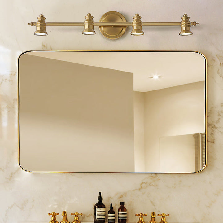 Linear Bathroom Vanity Mirror Light Traditionalism Metal 2/3/4-Bulb Brass Wall Sconce Lighting