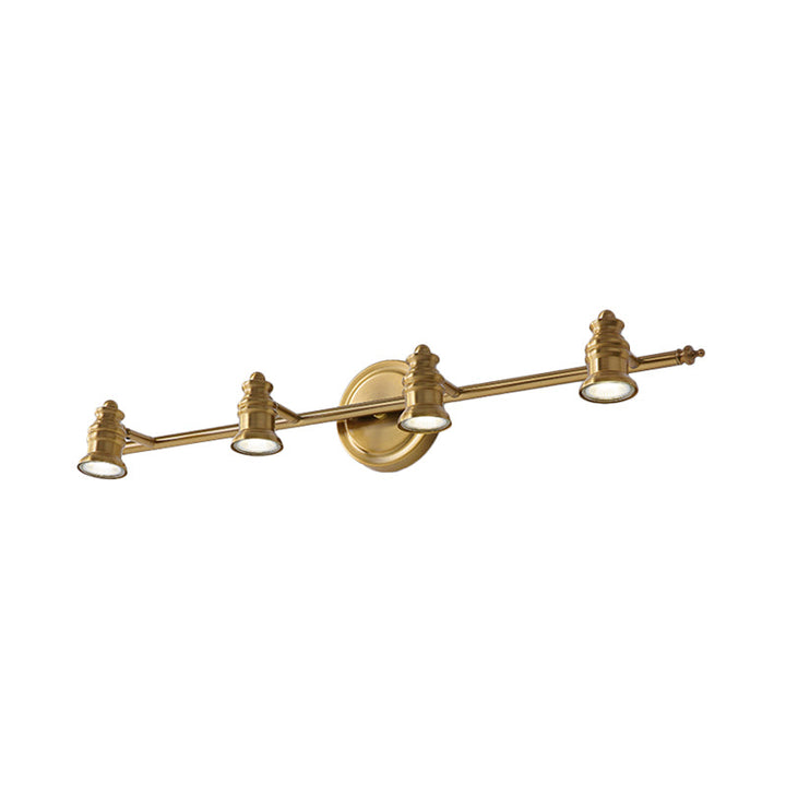 Linear Bathroom Vanity Mirror Light Traditionalism Metal 2/3/4-Bulb Brass Wall Sconce Lighting