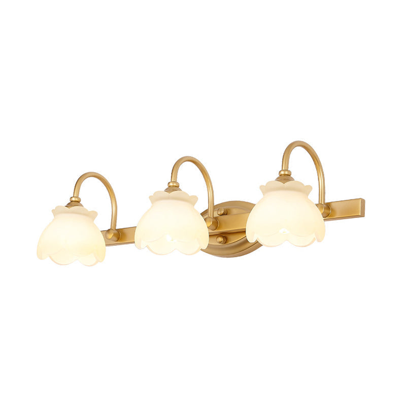Blossom Bathroom Vanity Mirror Light Traditional Metal LED 2/3/4 Heads Brass Wall Mounted Lamp