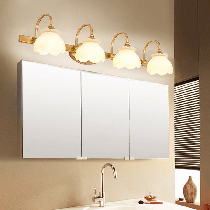 Blossom Bathroom Vanity Mirror Light Traditional Metal LED 2/3/4 Heads Brass Wall Mounted Lamp