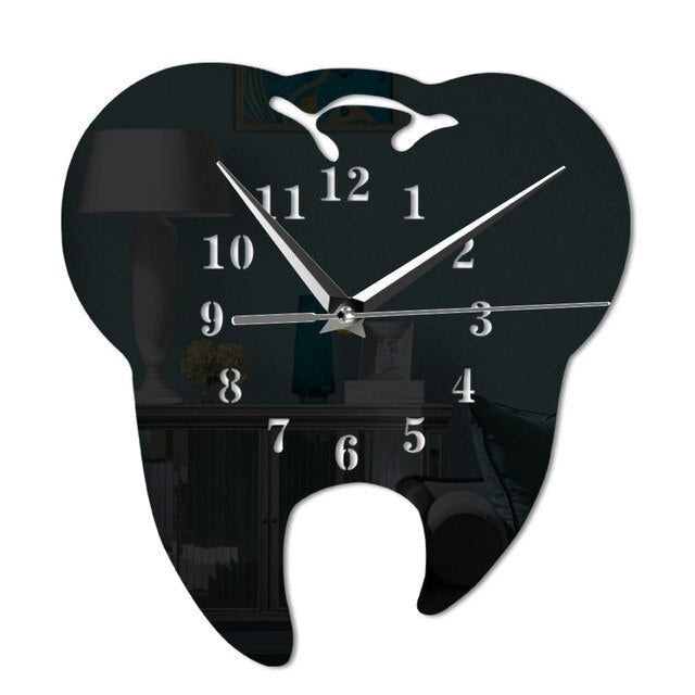 Mirror Wall Clock for Dental Hygiene