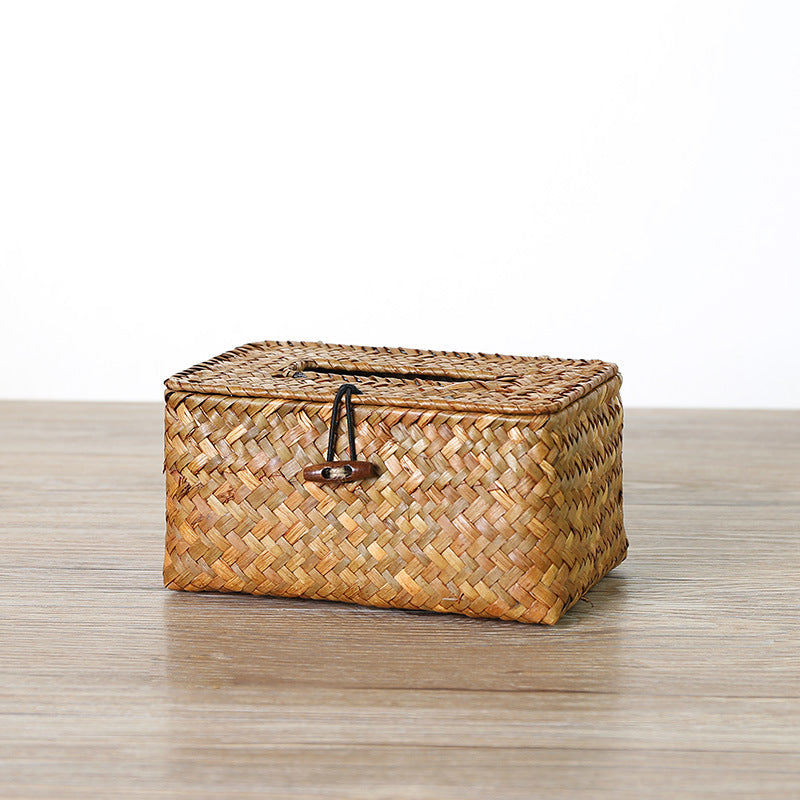 Handcrafted Woven Storage Box With Stylish Lid